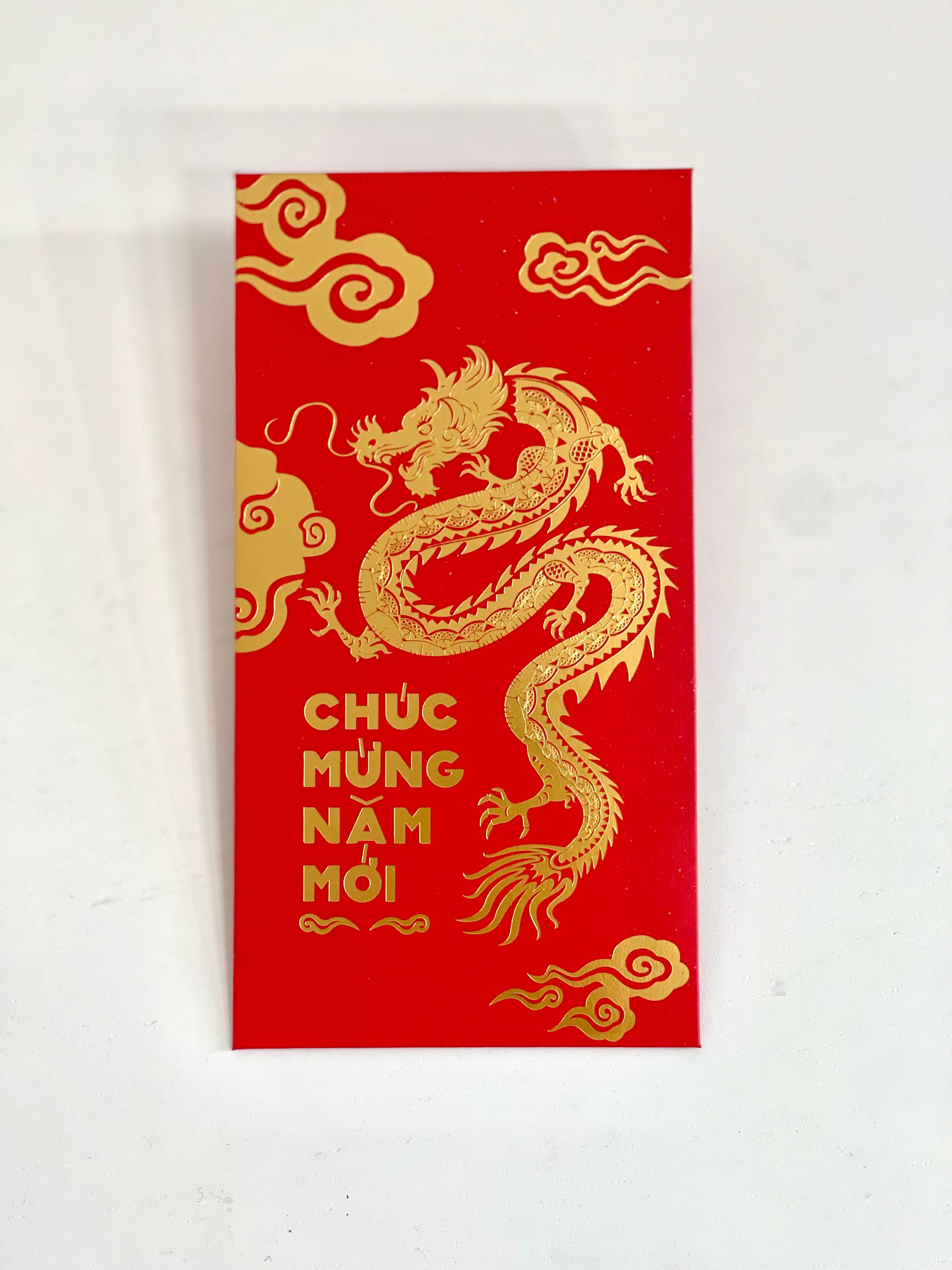 Bao lì xì: Flying Dragon Red Envelope for 2024 Lunar New Year (Pack of –  Tiny Wrist Bilingual Vietnamese Books