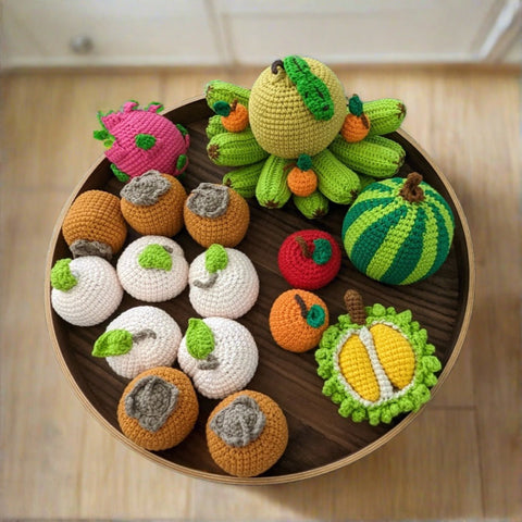 yummy crochet tropical fruit tray