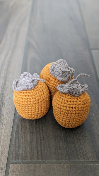 Crochet Fruit Tray: Bananas, Peaches, Dragonfruits, Persimmons, Apples, and Kumquats: Interactive Play Food for Kids