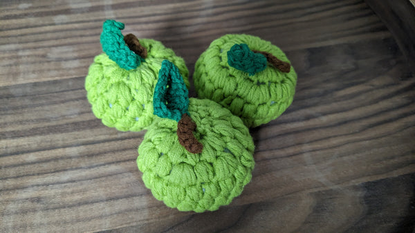 Crochet Fruit Tray: Bananas, Peaches, Dragonfruits, Persimmons, Apples, and Kumquats: Interactive Play Food for Kids