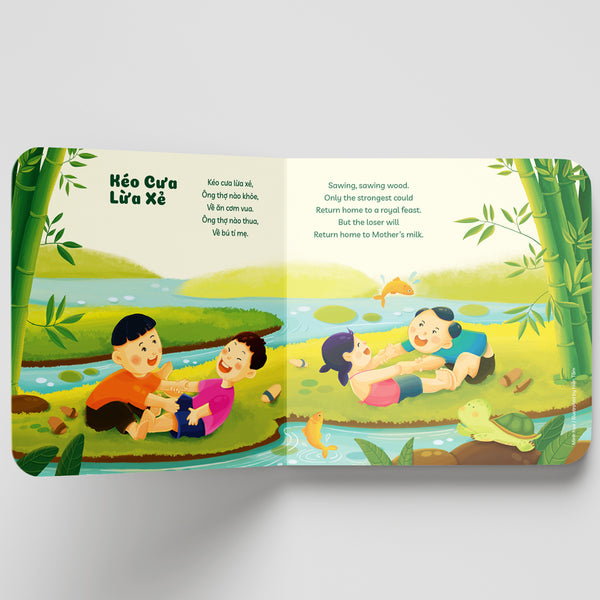 📗 Bilingual Board Book "10 Khúc Đồng Dao" 10 Nursery Rhymes, from Vietnam